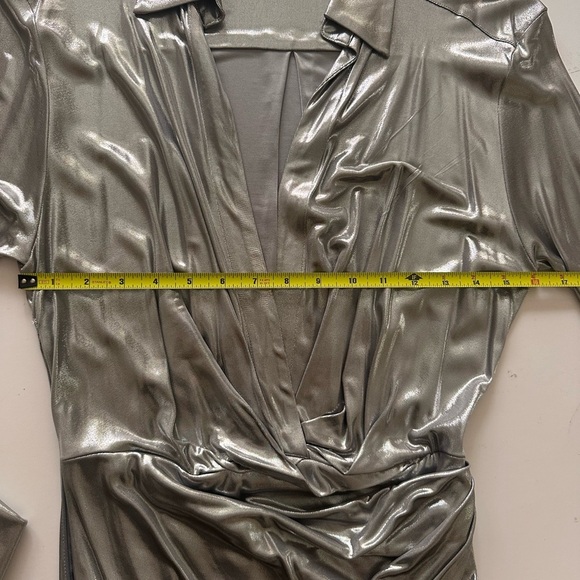 GAUGE81 Naha Metallic Mini Dress in Metallic Silver - Picture 12 of 14